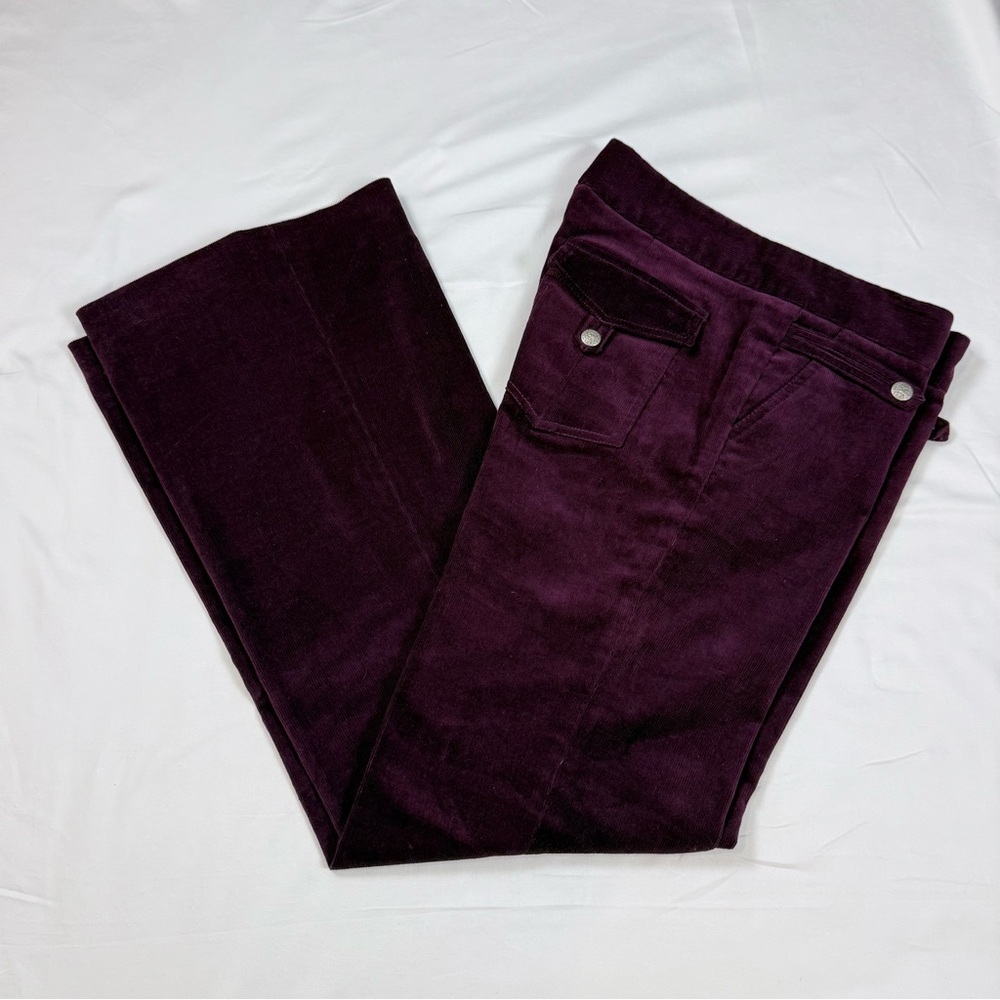 GAVIN Deep Burgundy/Eggplant Low-Rise Corduroy Flare Pants - Size 6/8‎